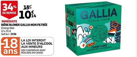 Promo Bière Blonde Gallia Non Filtrée chez Auchan Direct iCatalogue fr