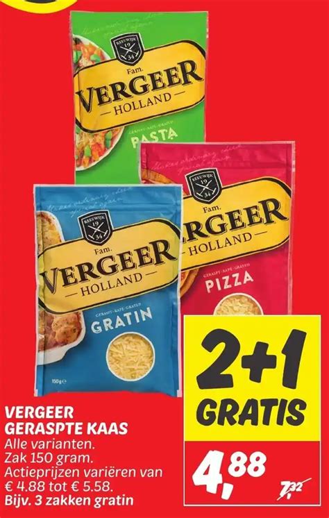 VERGEER GERASPTE KAAS 150g Aanbieding Bij Dekamarkt