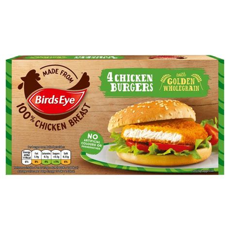 Birds Eye 4 Wholegrain Breaded Chicken Burgers Ocado