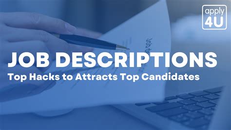 Job Descriptions Top Hacks To Attract Top Candidates Apply4u