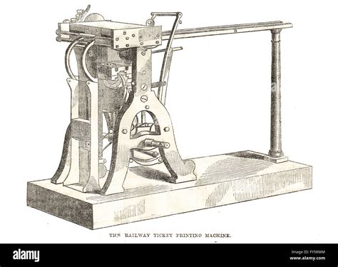 Railway ticket printing machine The Great Exhibition of 1851 Stock ...