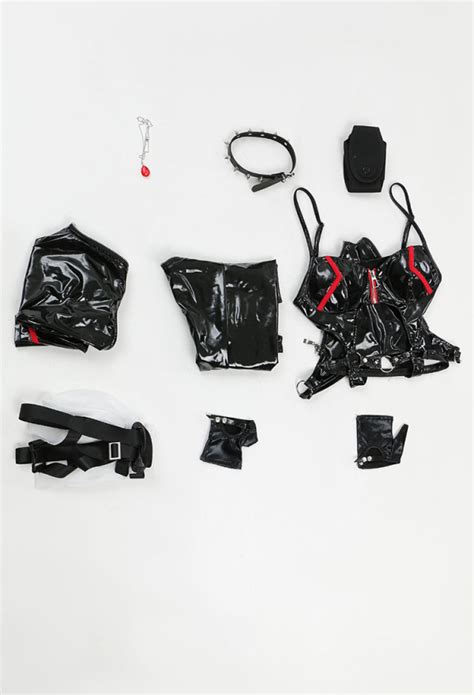 Sexy Night City Punk Girl Bodysuit Gothic Lingerie Outfit Special Strap Design Seductive