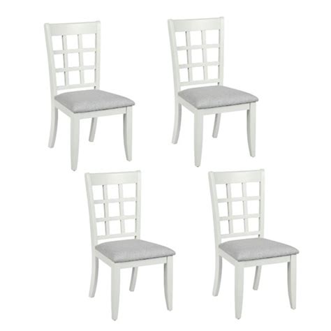 Homy Casa Zuhayr Grey Polyester Wood Frame Dining Chair Set Of