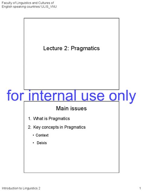 Lecture 2 - Pragmatics (Part 1) | PDF | Context (Language Use ...