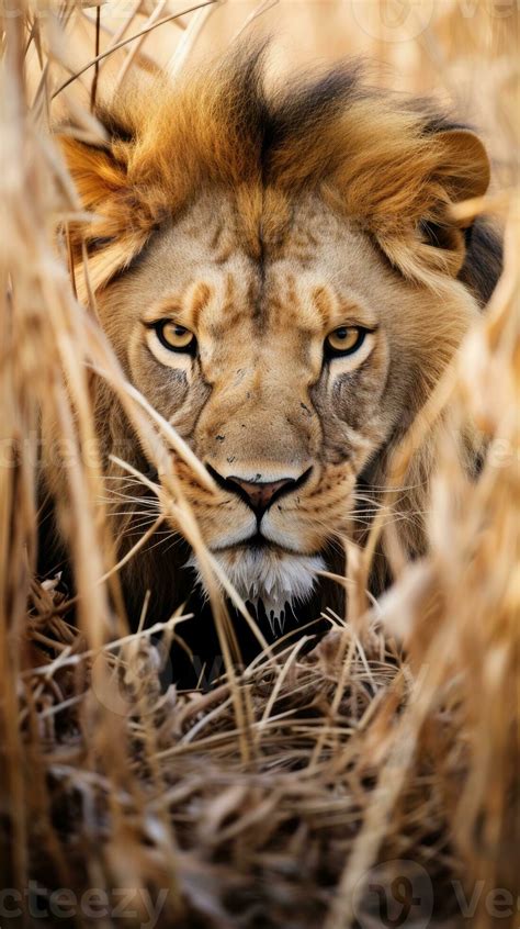 Lion King Hidden Predator Photography Grass National Geographic Style