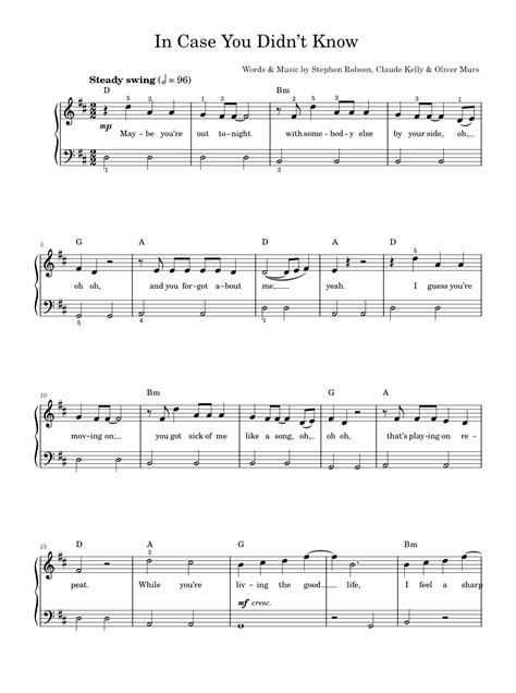 In Case You Didnt Know Sheet Music For Piano By Olly Murs Official