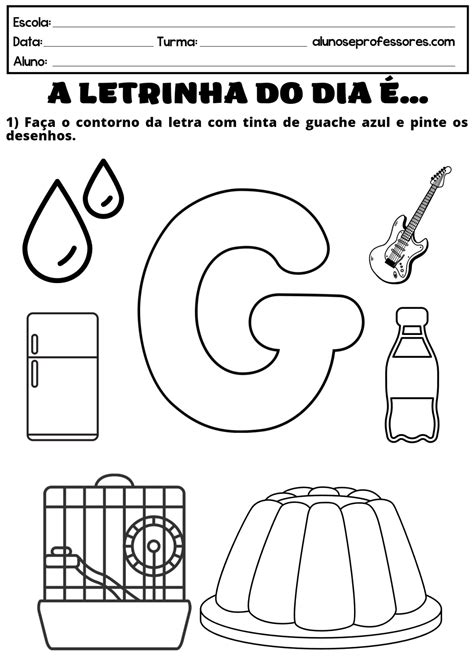 Imagem Com A Letra G - Atividades com a Letra G para imprimir | Alunos e Professores