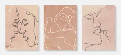 Man Body Line Art Drawing Male Naked Figure Minimalist Illustration Wall Stickers Boy