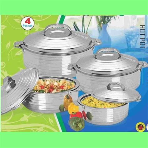 Individual Size And In Sets Round Stainless Steel Hot Pot Silverline Size Ml To Ml