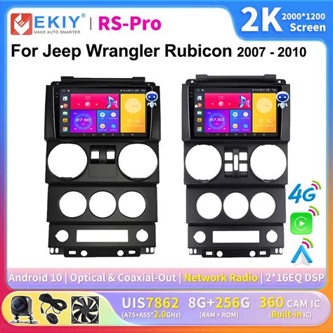 EKIY 2K Screen CarPlay Car Radio For Wrangler Rubicon 2007 2010 Android