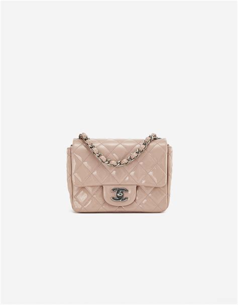 Chanel Timeless Mini Square Patent Nude SACLÀB