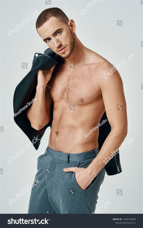 Cute Man Nude Torso Leather Jacket Stock Photo Shutterstock