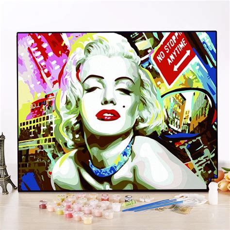 Y63 Marilyn Monroe Number Oil Painting Diy Painting By Numbers Hand Painted Picture Home Decor