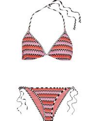 Women S Hot Pink Bikini Tops By Missoni Lookastic