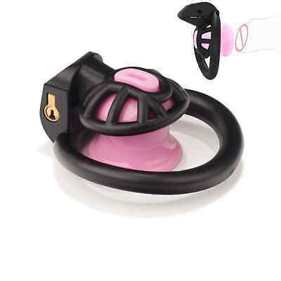 Positive Negative Chastity Cage Lock 4 Size Rings Sissy Inverted