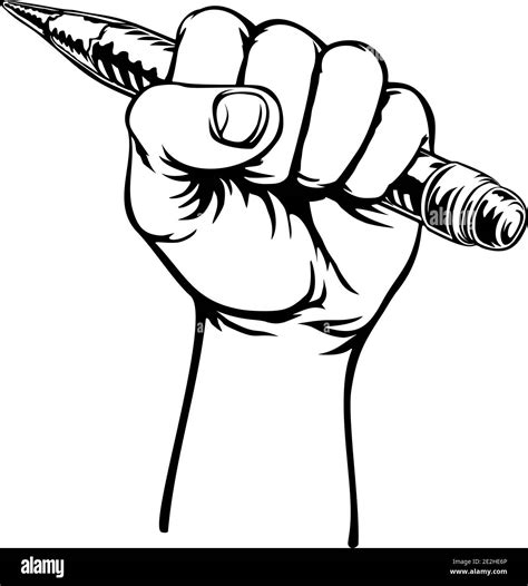 Hand Holding Pencil Stock Vector Image And Art Alamy