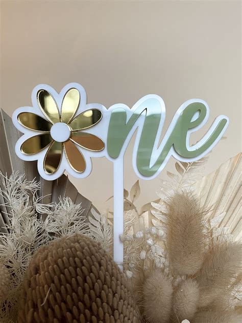 Daisy One Cake Topper Ember Bloom Designs