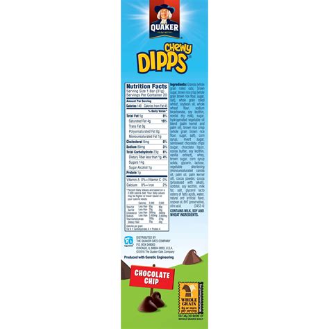 Quaker Chewy Dipps Chocolate Chip Granola Bars Nutrition Facts Besto Blog