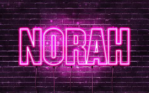 4k Free Download Norah With Names Female Names Norah Name Purple