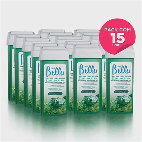 Kit 15 Refil Cera Depilatória Roll On Algas Menta Deo 100g