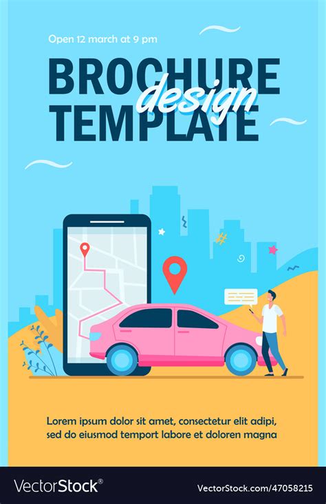 Man With Map On Smartphone Renting Car Royalty Free Vector