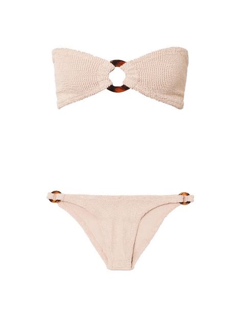Gloria Embellished Seersucker Bandeau Bikini Damsel In Dior