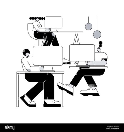 Computer Lab Abstract Concept Vector Illustration Advanced Computer