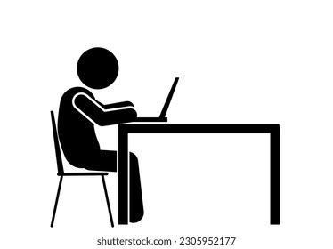 People Work Computers Laptop Stick Figure Stock Vector (Royalty Free) 2305952177 | Shutterstock