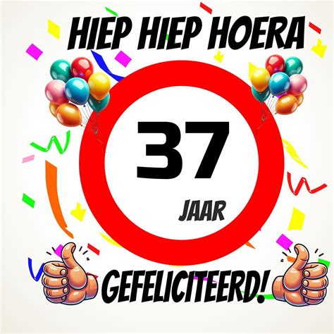 Verjaardags tegeltje 37 jaar Goedkope Feestwinkel