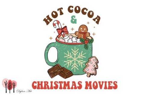 2 Retro Hot Cocoa Christmas Movies Designs Graphics