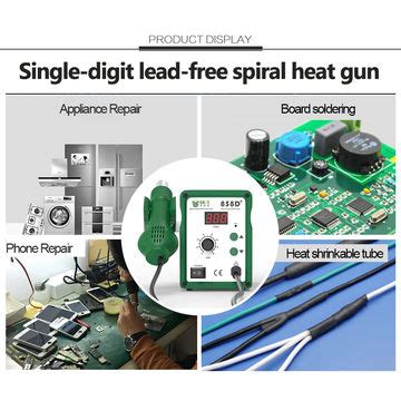 China BST D Soldering Desoldering Station Hot Air Gun SMD Rework Station With Piece