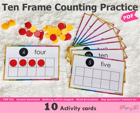 Ten Frames Activity Printable Ten Frame Math Learn To Count Counting Activity 10 Frame