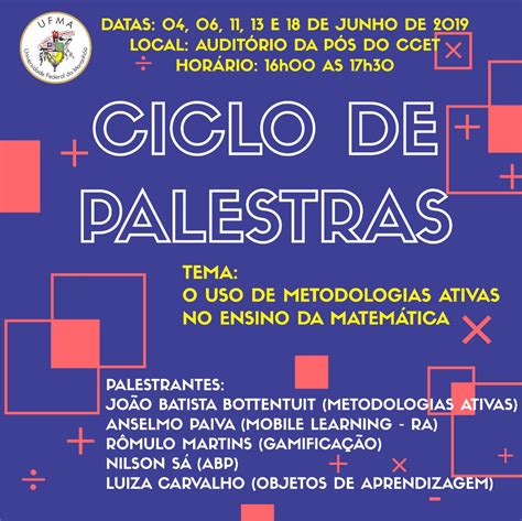 Ciclo De Palestras Abordar Metodologias Ativas De Ensino Da Matem Tica