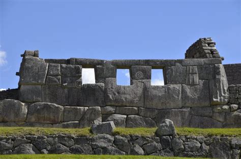 Ancient Inca Temple on Machu Picchu Stock Image - Image of landmark ...