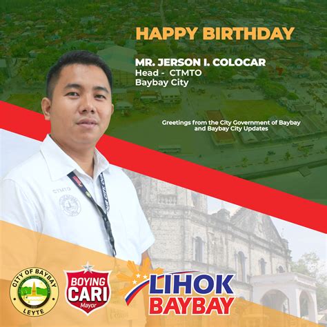 Happy Birthday Mr Jerson I Colocar Baybay City Updates