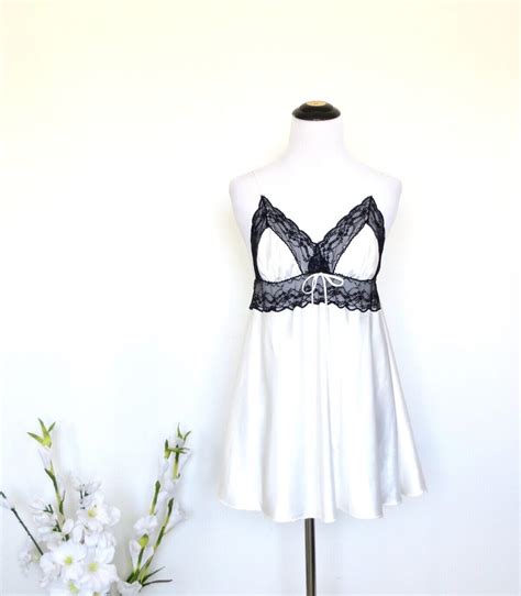 Victoria S Secret Satin With Lace Lingerie Slip Top W Gem