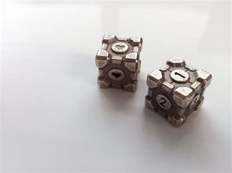 Weighted Companion Cube Stainless Steel Dice