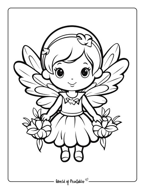 fairy coloring pages  kids adults world  printables
