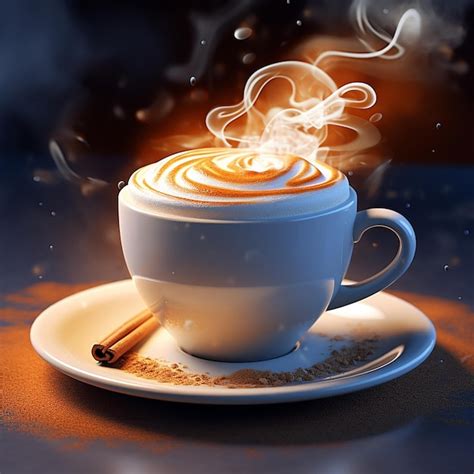 Premium Photo Cup Of Steaming Hot Coffee With A Fine Layer Of Froth