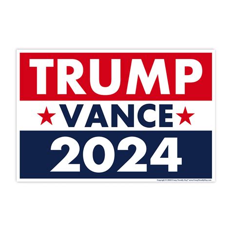 Trump Vance 2024 Yard Sign Donald Trump President Jd Vance Vice President 2024 Yard Sign 18 X