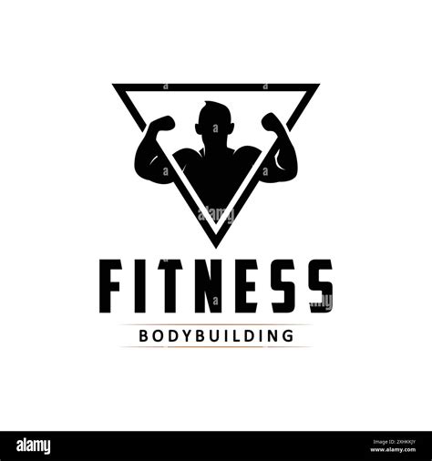 Gym Logo Design Vintage Retro Human Silhouette Sport Fitness