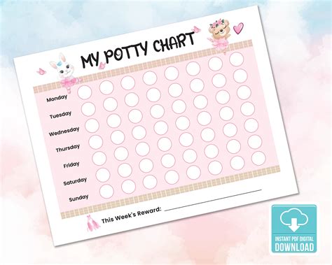 Ballerina Potty Chart Printable Potty Chart Potty Training Chart