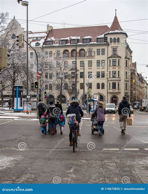 Busy Street Crossing in Germany Editorial Image - Image of busy