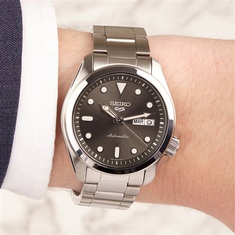 Seiko 5 SRPE51K1 Sport Automatic Stainless Steel Bracelet Grey Dial Me ...