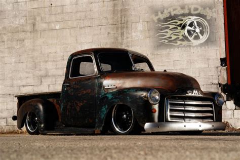 Slammed Hot Rat Street Rod Patina Shop Truck Air Ride Bagged 3100 47 53 COLD AC For Sale