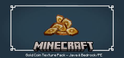 Gold Coin Texture Pack Java Bedrock Pe Minecraft Bundle