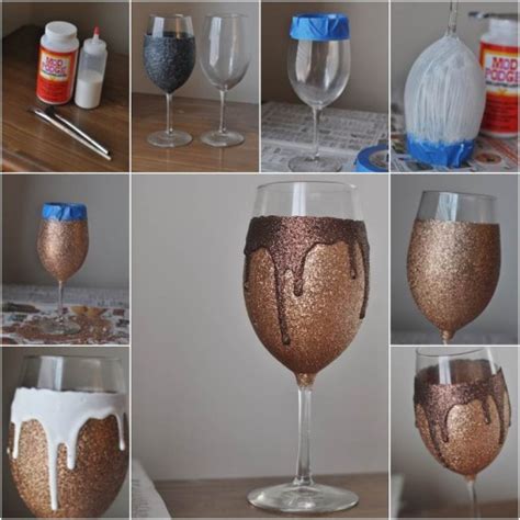 DIY Glittered Wine Glasses | DIY Tag