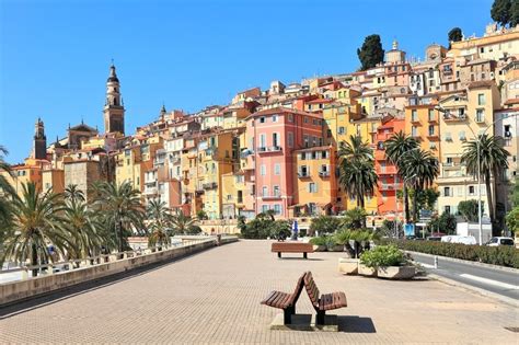 Promenade Og Byen Menton I Frankrig Stock Foto Colourbox