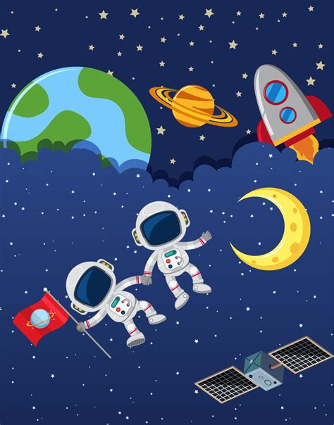 Cartoon space background template 12054192 Vector Art at Vecteezy