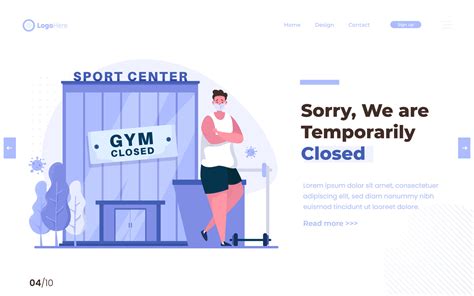 Gym Sport Center Activities Closed During Pandemic 6079331 Vector Art